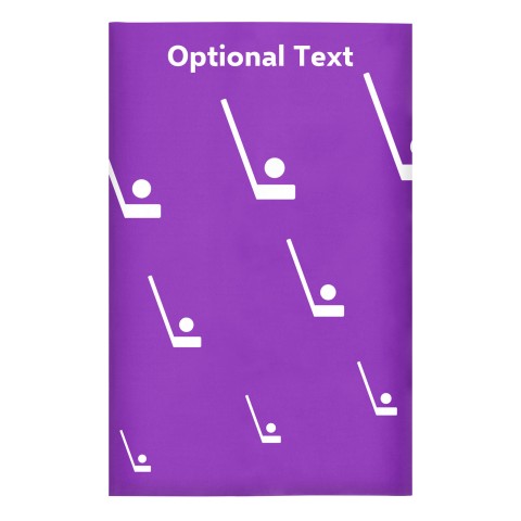 Regular (38cm x 25cm) (Hockey Icon) - Purple - Stretch Polyester (Personalised with Text)