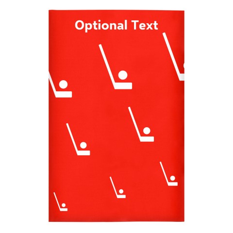 Regular (38cm x 25cm) (Hockey Icon) - Red - Stretch Polyester (Personalised with Text)