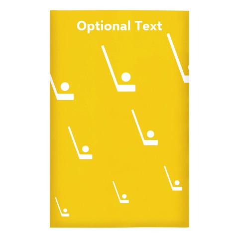 Regular (38cm x 25cm) (Hockey Icon) - Yellow - Stretch Polyester (Personalised with Text)