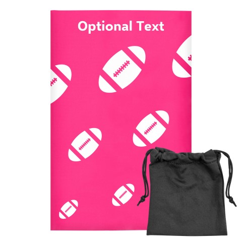 Regular (38cm x 25cm) (Rugby Icon) - Fuchsia Pink - Stretch Polyester (Personalised with Text) with Small Black Storage Pouch