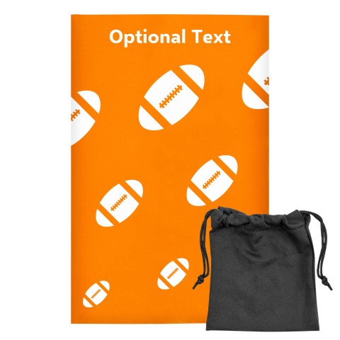 Regular (38cm x 25cm) (Rugby Icon) - Orange - Stretch Polyester (Personalised with Text) with Small Black Storage Pouch