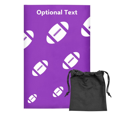 Regular (38cm x 25cm) (Rugby Icon) - Purple - Stretch Polyester (Personalised with Text) with Small Black Storage Pouch