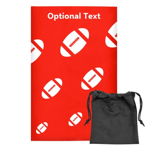Regular (38cm x 25cm) (Rugby Icon) - Red - Stretch Polyester (Personalised with Text) with Small Black Storage Pouch