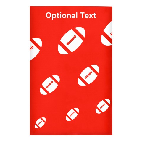 Regular (38cm x 25cm) (Rugby Icon) - Red - Stretch Polyester (Personalised with Text)