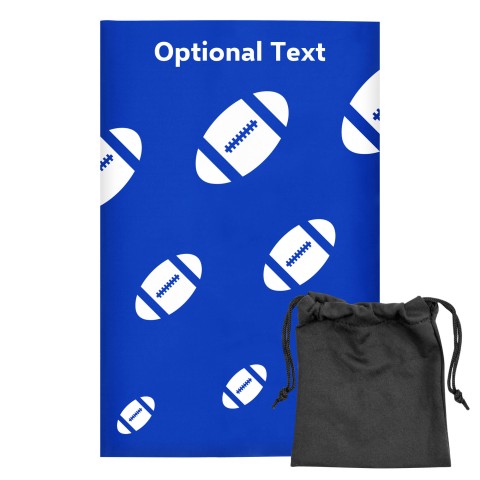 Regular (38cm x 25cm) (Rugby Icon) - Royal Blue - Stretch Polyester (Personalised with Text) with Small Black Storage Pouch