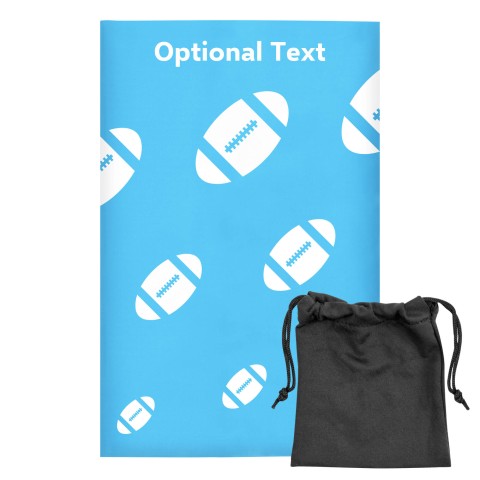 Regular (38cm x 25cm) (Rugby Icon) - Sky Blue - Stretch Polyester (Personalised with Text) with Small Black Storage Pouch