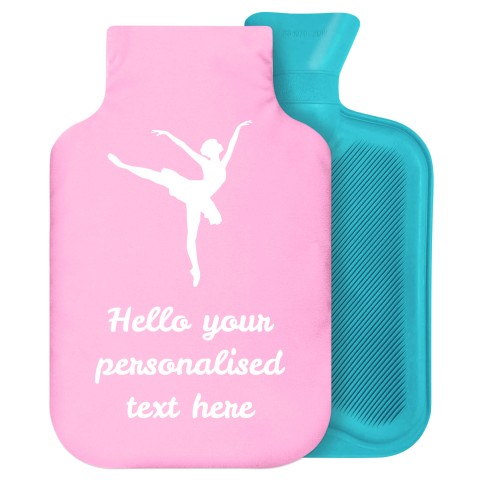- 2 Litre Generic from Stock Available Colours (Ballet Icon) - Baby Pink Soft Velvet Polyester Fabric Removable Cover (Personalised with Text)