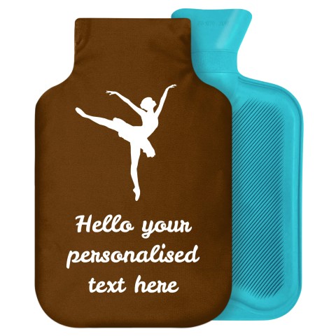 - 2 Litre Generic from Stock Available Colours (Ballet Icon) Brown Soft Velvet Polyester Fabric Removable Cover (Personalised with Text)