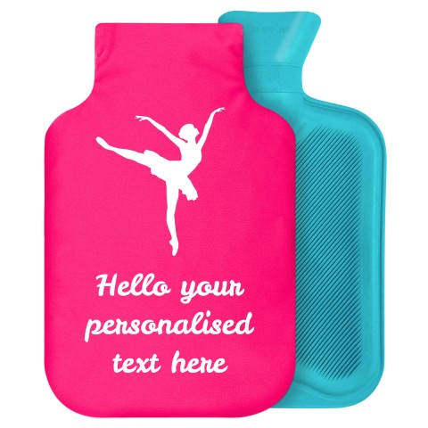 - 2 Litre Generic from Stock Available Colours (Ballet Icon) - Fuchsia Pink Soft Velvet Polyester Fabric Removable Cover (Personalised with Text)