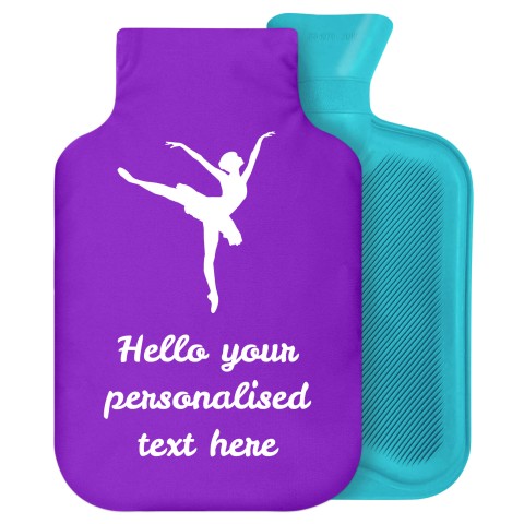 - 2 Litre Generic from Stock Available Colours (Ballet Icon) - Purple Soft Velvet Polyester Fabric Removable Cover (Personalised with Text)