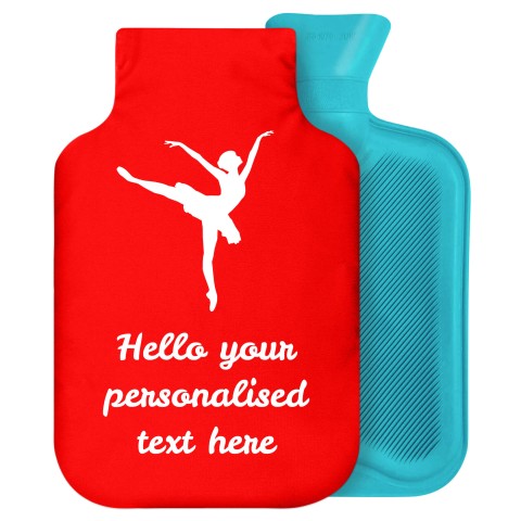 - 2 Litre Generic from Stock Available Colours (Ballet Icon) - Red Soft Velvet Polyester Fabric Removable Cover (Personalised with Text)
