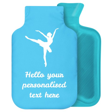 - 2 Litre Generic from Stock Available Colours (Ballet Icon) - Sky Blue Soft Velvet Polyester Fabric Removable Cover (Personalised with Text)