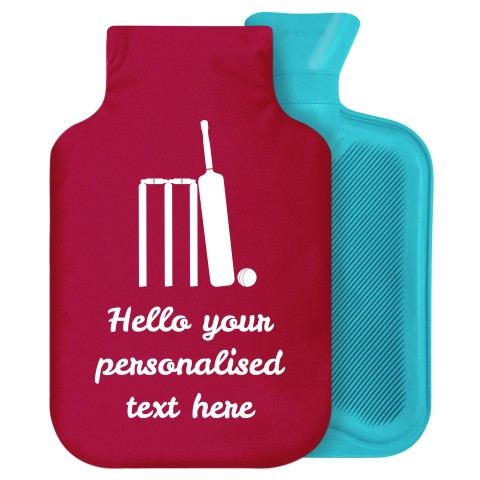 - 2 Litre Generic from Stock Available Colours (Cricket Icon) Burgundy Soft Velvet Polyester Fabric Removable Cover (Personalised with Text)