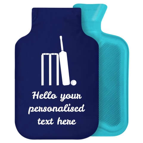 - 2 Litre Generic from Stock Available Colours (Cricket Icon) Navy Blue Soft Velvet Polyester Fabric Removable Cover (Personalised with Text)