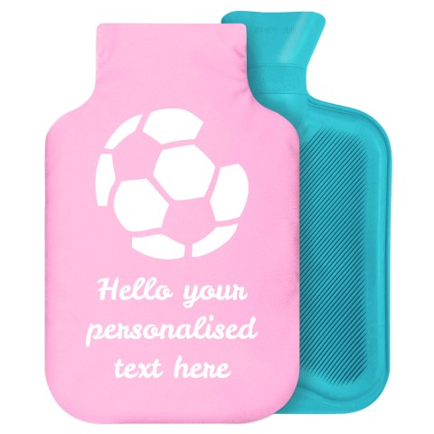 - 2 Litre Generic from Stock Available Colours (Football Icon) - Baby Pink Soft Velvet Polyester Fabric Removable Cover (Personalised with Text)