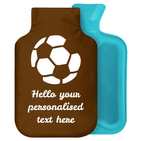 - 2 Litre Generic from Stock Available Colours (Football Icon) Brown Soft Velvet Polyester Fabric Removable Cover (Personalised with Text)