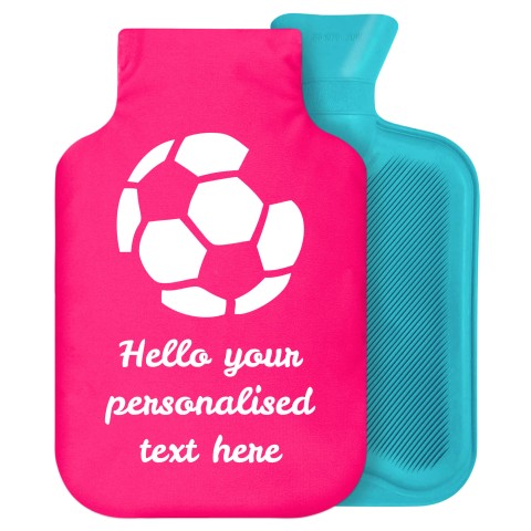 - 2 Litre Generic from Stock Available Colours (Football Icon) - Fuchsia Pink Soft Velvet Polyester Fabric Removable Cover (Personalised with Text)