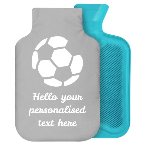 - 2 Litre Generic from Stock Available Colours (Football Icon) (Grey) Soft Velvet Polyester Fabric Removable Cover (Personalised with Text)