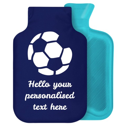 - 2 Litre Generic from Stock Available Colours (Football Icon) Navy Blue Soft Velvet Polyester Fabric Removable Cover (Personalised with Text)