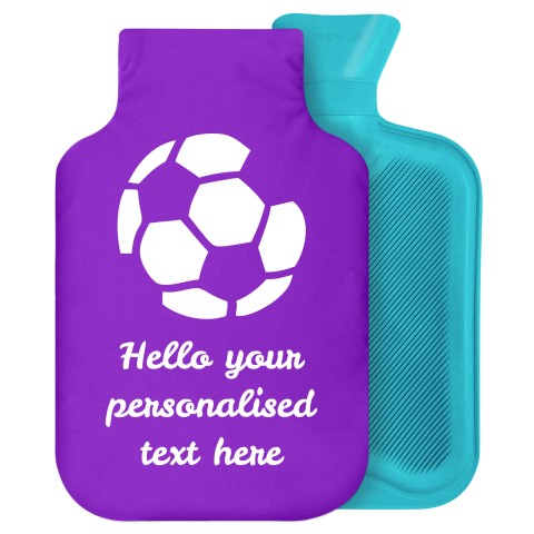 - 2 Litre Generic from Stock Available Colours (Football Icon) - Purple Soft Velvet Polyester Fabric Removable Cover (Personalised with Text)