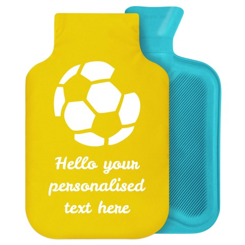 - 2 Litre Generic from Stock Available Colours (Football Icon) - Yellow Soft Velvet Polyester Fabric Removable Cover (Personalised with Text)