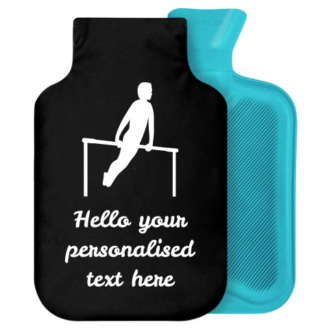 - 2 Litre Generic from Stock Available Colours (Gymnastics Icon) - Black Soft Velvet Polyester Fabric Removable Cover (Personalised with Text)