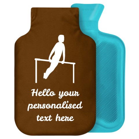 - 2 Litre Generic from Stock Available Colours (Gymnastics Icon) Brown Soft Velvet Polyester Fabric Removable Cover (Personalised with Text)
