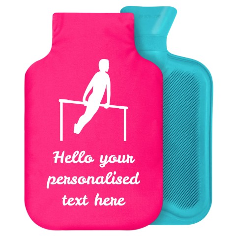 - 2 Litre Generic from Stock Available Colours (Gymnastics Icon) - Fuchsia Pink Soft Velvet Polyester Fabric Removable Cover (Personalised with Text)