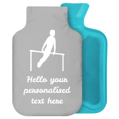 - 2 Litre Generic from Stock Available Colours (Gymnastics Icon) (Grey) Soft Velvet Polyester Fabric Removable Cover (Personalised with Text)