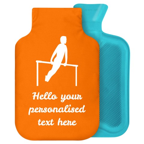 - 2 Litre Generic from Stock Available Colours (Gymnastics Icon) - Orange Soft Velvet Polyester Fabric Removable Cover (Personalised with Text)