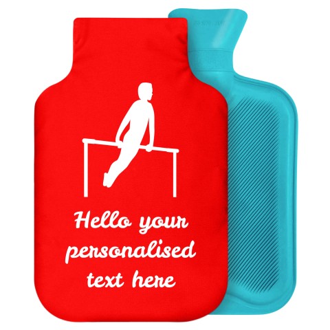 - 2 Litre Generic from Stock Available Colours (Gymnastics Icon) - Red Soft Velvet Polyester Fabric Removable Cover (Personalised with Text)