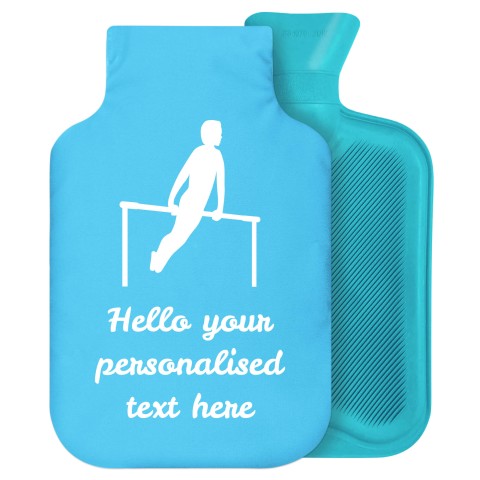 - 2 Litre Generic from Stock Available Colours (Gymnastics Icon) - Sky Blue Soft Velvet Polyester Fabric Removable Cover (Personalised with Text)