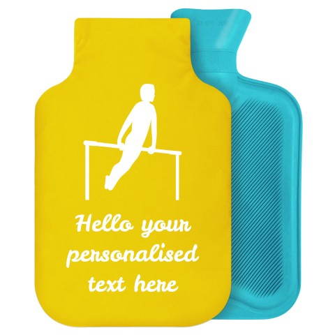 - 2 Litre Generic from Stock Available Colours (Gymnastics Icon) - Yellow Soft Velvet Polyester Fabric Removable Cover (Personalised with Text)