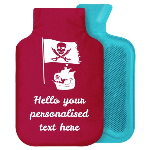 - 2 Litre Generic from Stock Available Colours (Pirate Flag Icon) Burgundy Soft Velvet Polyester Fabric Removable Cover (Personalised with Text)