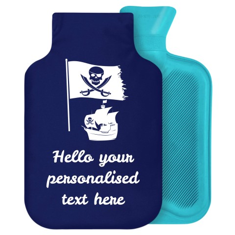 - 2 Litre Generic from Stock Available Colours (Pirate Flag Icon) Navy Blue Soft Velvet Polyester Fabric Removable Cover (Personalised with Text)