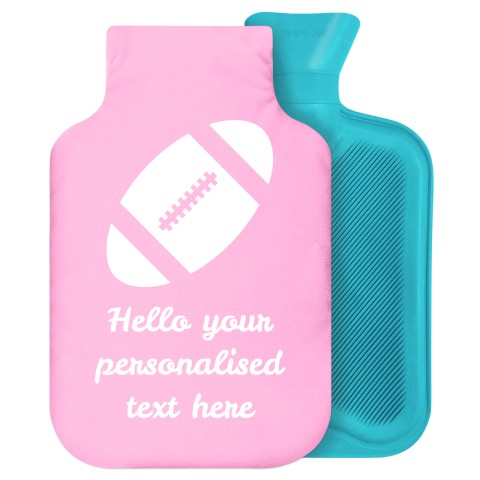 - 2 Litre Generic from Stock Available Colours (Rugby Icon) - Baby Pink Soft Velvet Polyester Fabric Removable Cover (Personalised with Text)