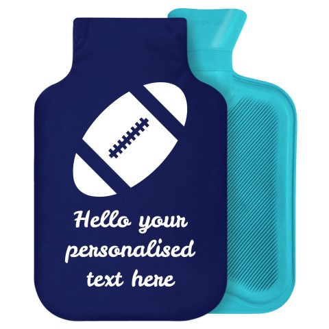 - 2 Litre Generic from Stock Available Colours (Rugby Icon) Navy Blue Soft Velvet Polyester Fabric Removable Cover (Personalised with Text)