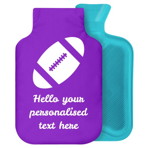 - 2 Litre Generic from Stock Available Colours (Rugby Icon) - Purple Soft Velvet Polyester Fabric Removable Cover (Personalised with Text)