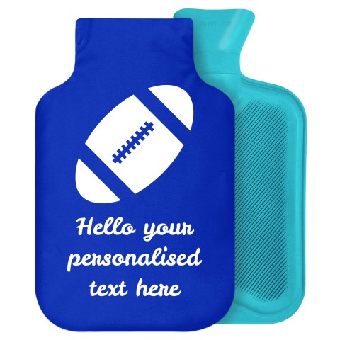 - 2 Litre Generic from Stock Available Colours (Rugby Icon) - Royal Blue Soft Velvet Polyester Fabric Removable Cover (Personalised with Text)