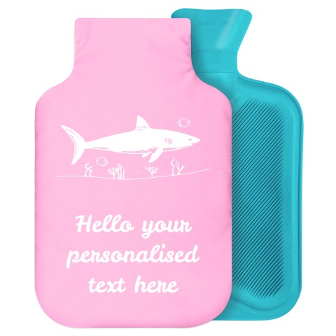 - 2 Litre Generic from Stock Available Colours (Shark Icon) - Baby Pink Soft Velvet Polyester Fabric Removable Cover (Personalised with Text)