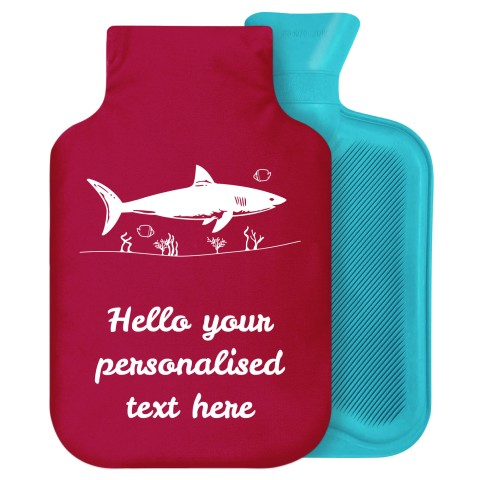 - 2 Litre Generic from Stock Available Colours (Shark Icon) Burgundy Soft Velvet Polyester Fabric Removable Cover (Personalised with Text)
