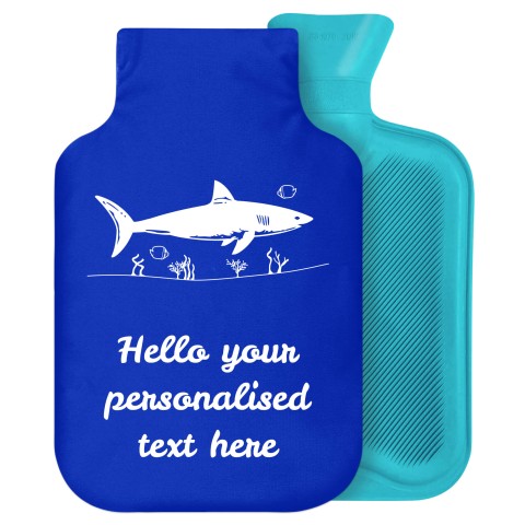 - 2 Litre Generic from Stock Available Colours (Shark Icon) - Royal Blue Soft Velvet Polyester Fabric Removable Cover (Personalised with Text)