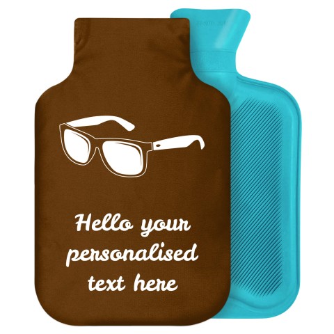 - 2 Litre Generic from Stock Available Colours (Sunglasses Icon) Brown Soft Velvet Polyester Fabric Removable Cover (Personalised with Text)