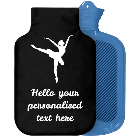 - 2 Litre Sanger Brand (Ballet Icon) - Black Soft Velvet Polyester Fabric Removable Cover (Personalised with Text)