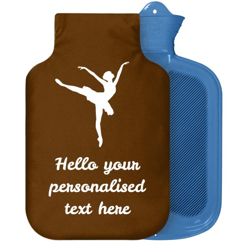 - 2 Litre Sanger Brand (Ballet Icon) Brown Soft Velvet Polyester Fabric Removable Cover (Personalised with Text)