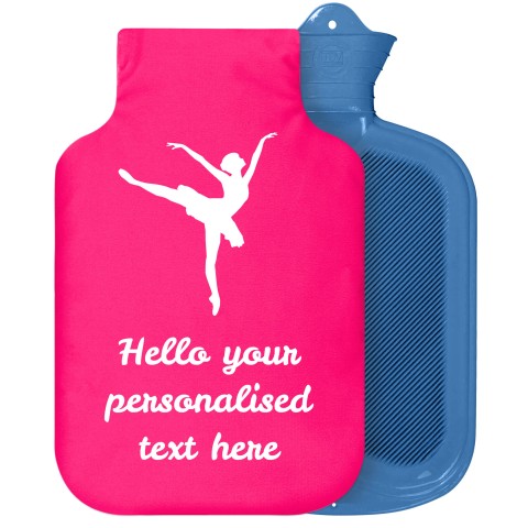 - 2 Litre Sanger Brand (Ballet Icon) - Fuchsia Pink Soft Velvet Polyester Fabric Removable Cover (Personalised with Text)