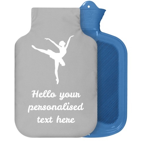 - 2 Litre Sanger Brand (Ballet Icon) (Grey) Soft Velvet Polyester Fabric Removable Cover (Personalised with Text)