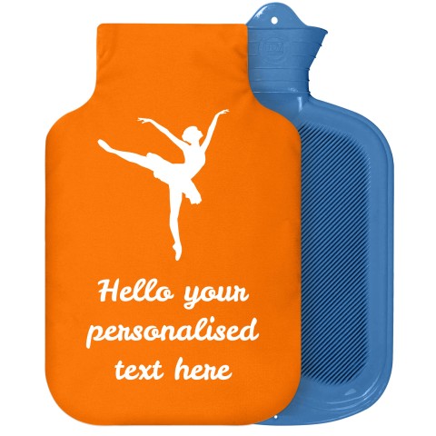 - 2 Litre Sanger Brand (Ballet Icon) - Orange Soft Velvet Polyester Fabric Removable Cover (Personalised with Text)