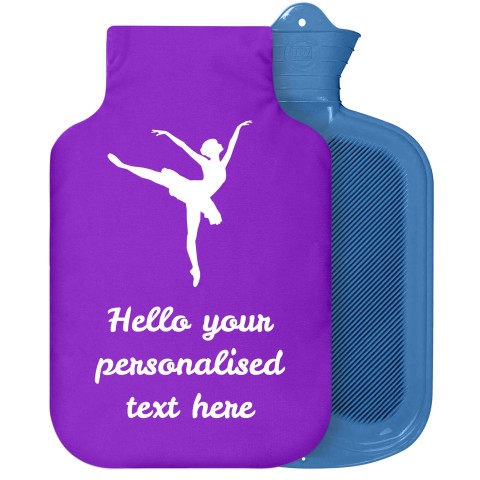 - 2 Litre Sanger Brand (Ballet Icon) - Purple Soft Velvet Polyester Fabric Removable Cover (Personalised with Text)