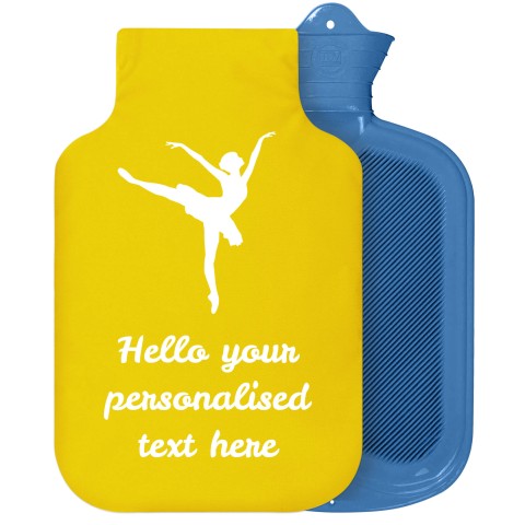 - 2 Litre Sanger Brand (Ballet Icon) - Yellow Soft Velvet Polyester Fabric Removable Cover (Personalised with Text)